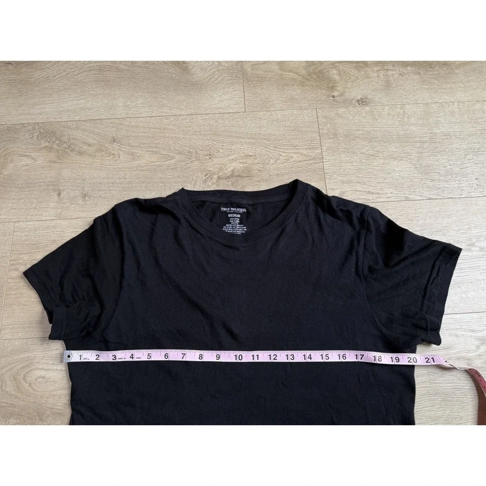 EUC Mens True Religion brand basic black t-shirt 100% cotton short sleeve size M